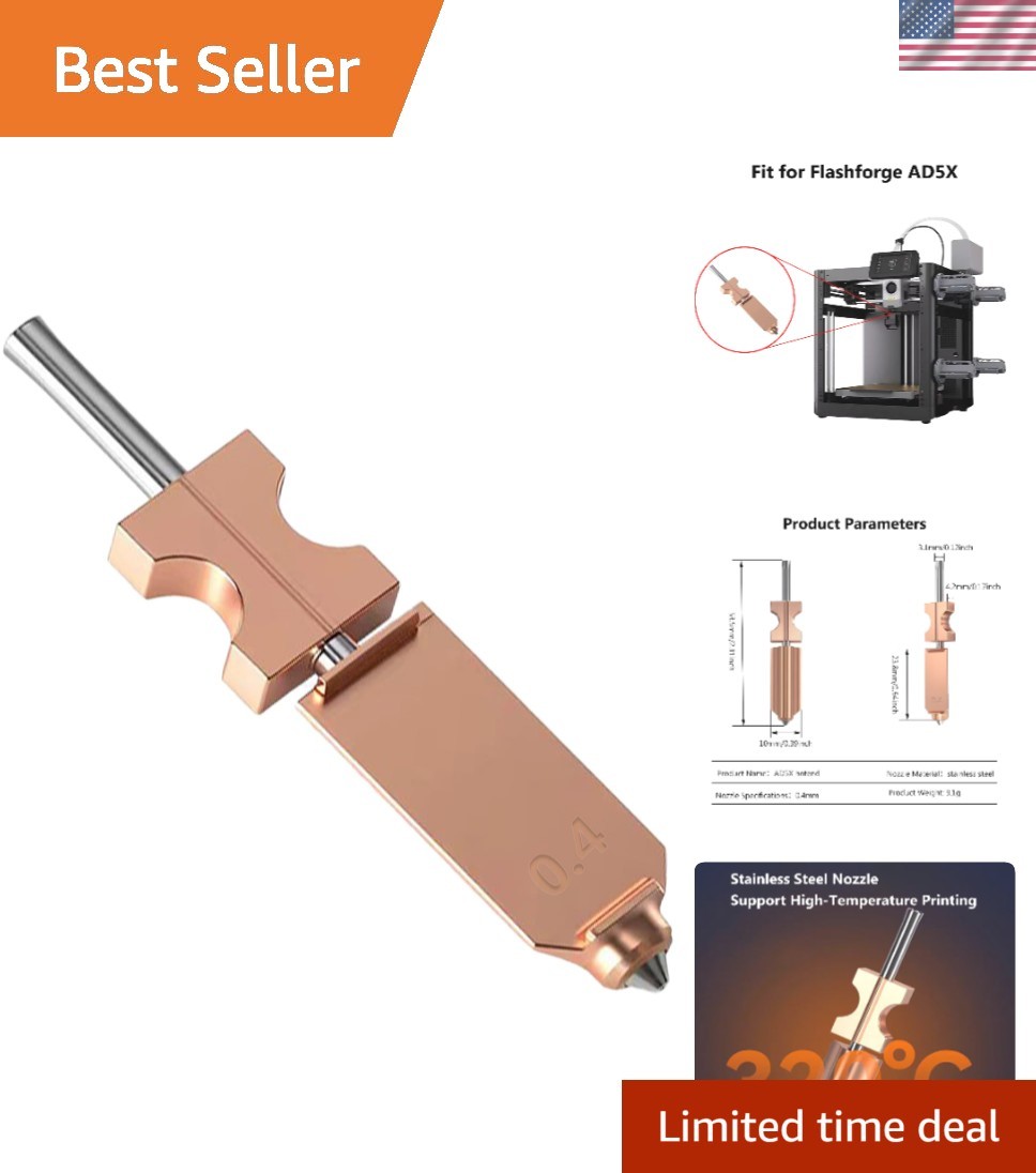 AD5X 0.4MM Integrated Hotend All Metal Stainless Steel Nozzles