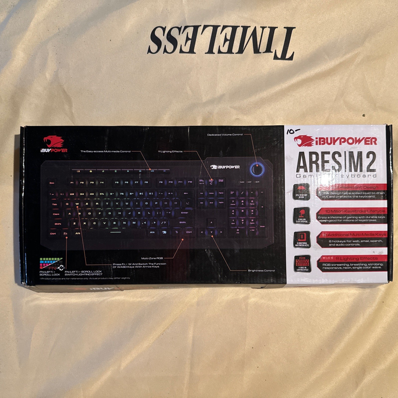 Ibuypower IBP-Ares/M2 KB Gaming Keyboard RGB Backlit With 11 Effects Brand New 