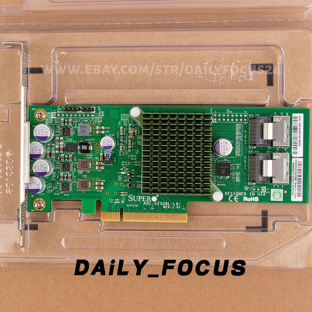 AOC-S2308L-L8I IT MODE HBA P20 PCI-E 3.0 6Gbps SAS2308 ZFS UNRAID FREENAS