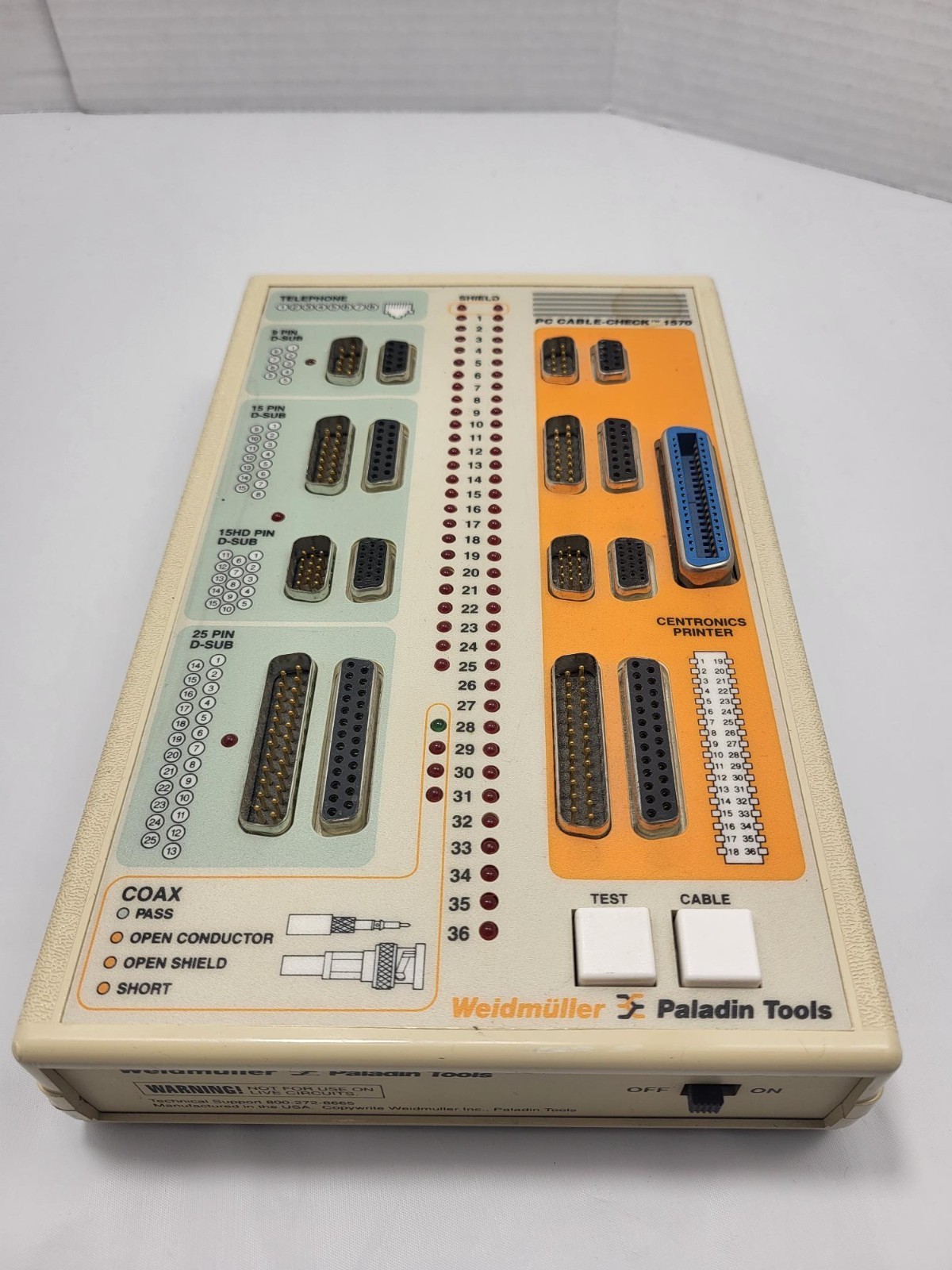 Weidmuller Paladin Tools 1570 PC Cable-Check Bench Tester | Tested Working