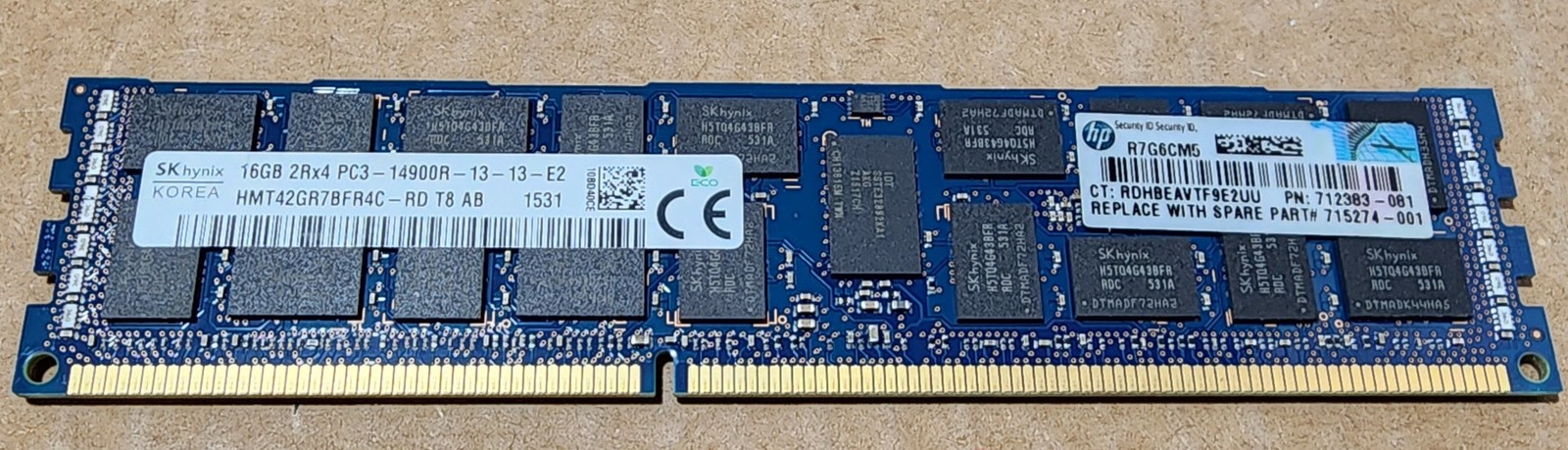 16GB 2Rx4 PC3-14900R HPE SK Hynix 712383-081 715274-001