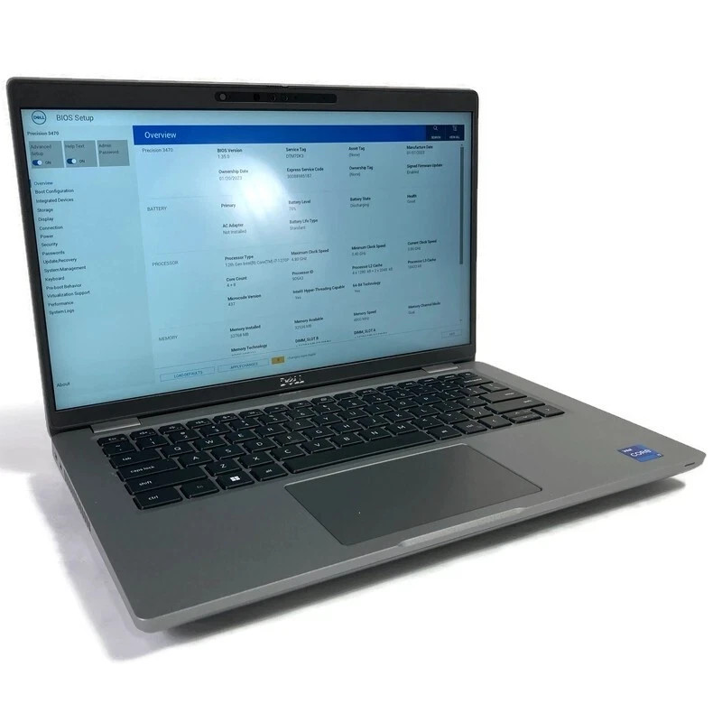 Dell Precision 3470 14" Laptop Core i7-1270P 2.2GHz 32GB 500GB NVMe SSD -Win 11