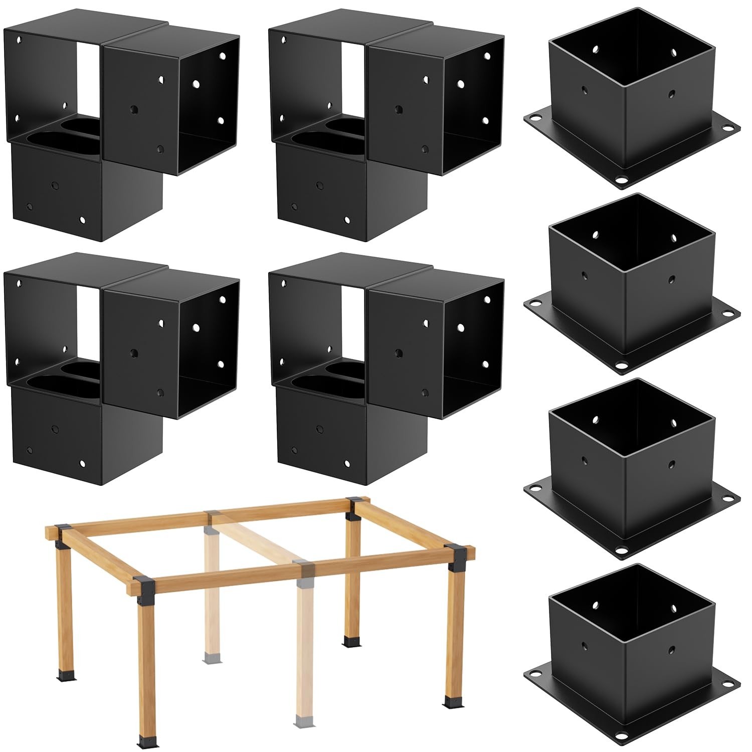 8PCS 4x4 Post Bracket, 4x4 Brackets for pergola kit, Deer Stand, Outdoor Plat...