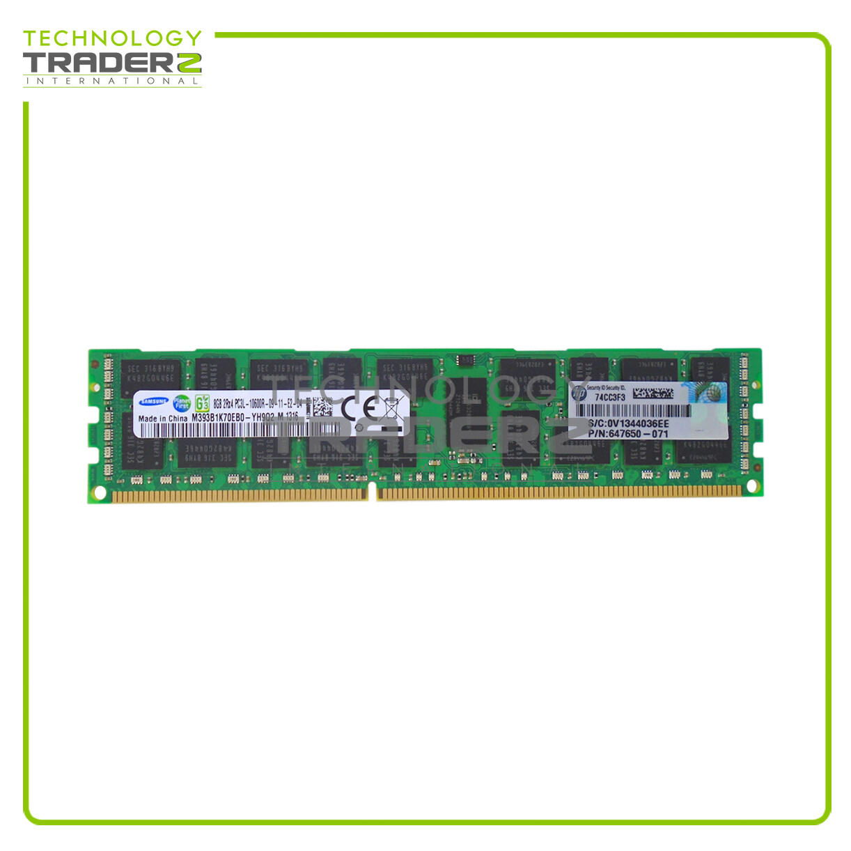 LOT OF 2 647897-B21 HP 8GB PC3-10600 DDR3-1333MHz ECC 2Rx4 Memory 647650-071