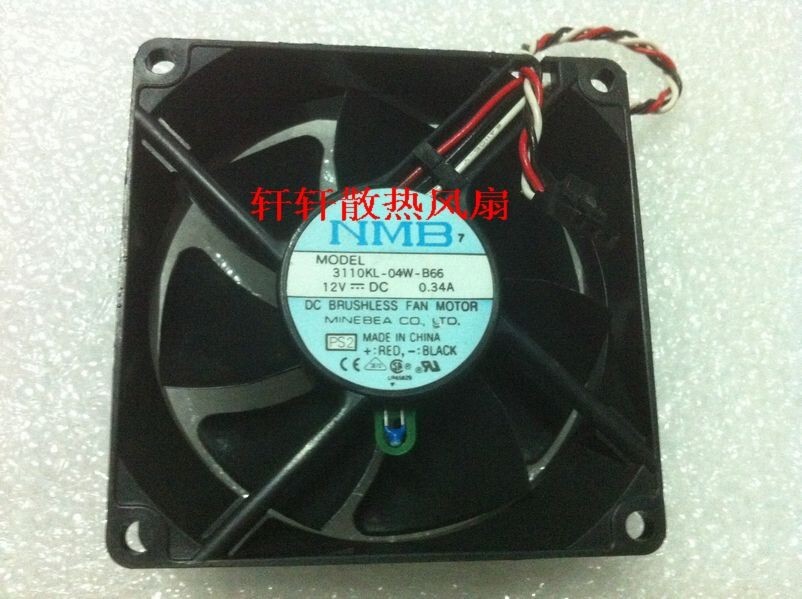 NMB 3110KL-04W-B66 8CM 8025 12V 0.34A Dual Ball Fan