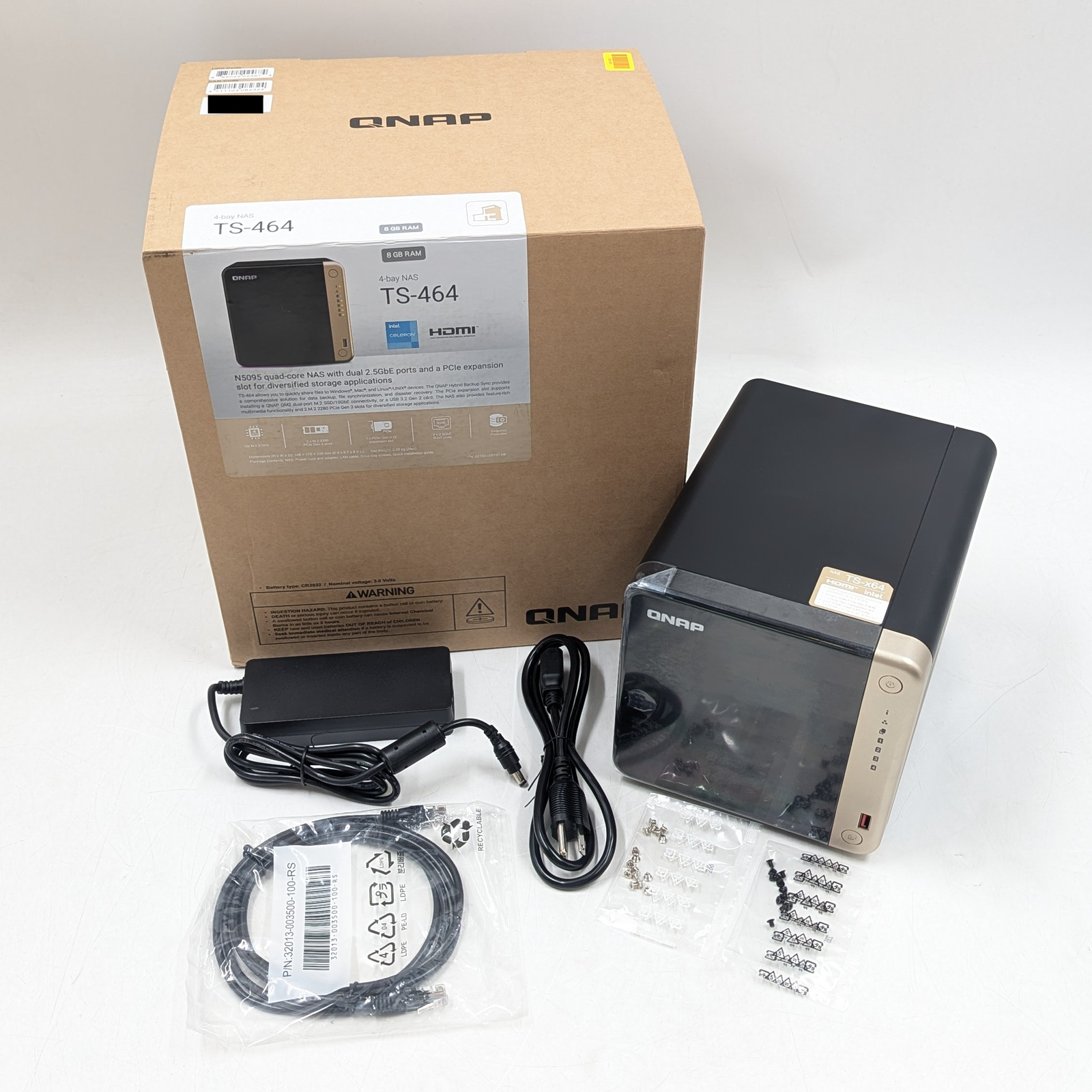 QNAP TS-464 4-Bay NAS Enclosure Diskless Storage System (TS-464-8G-US) Black
