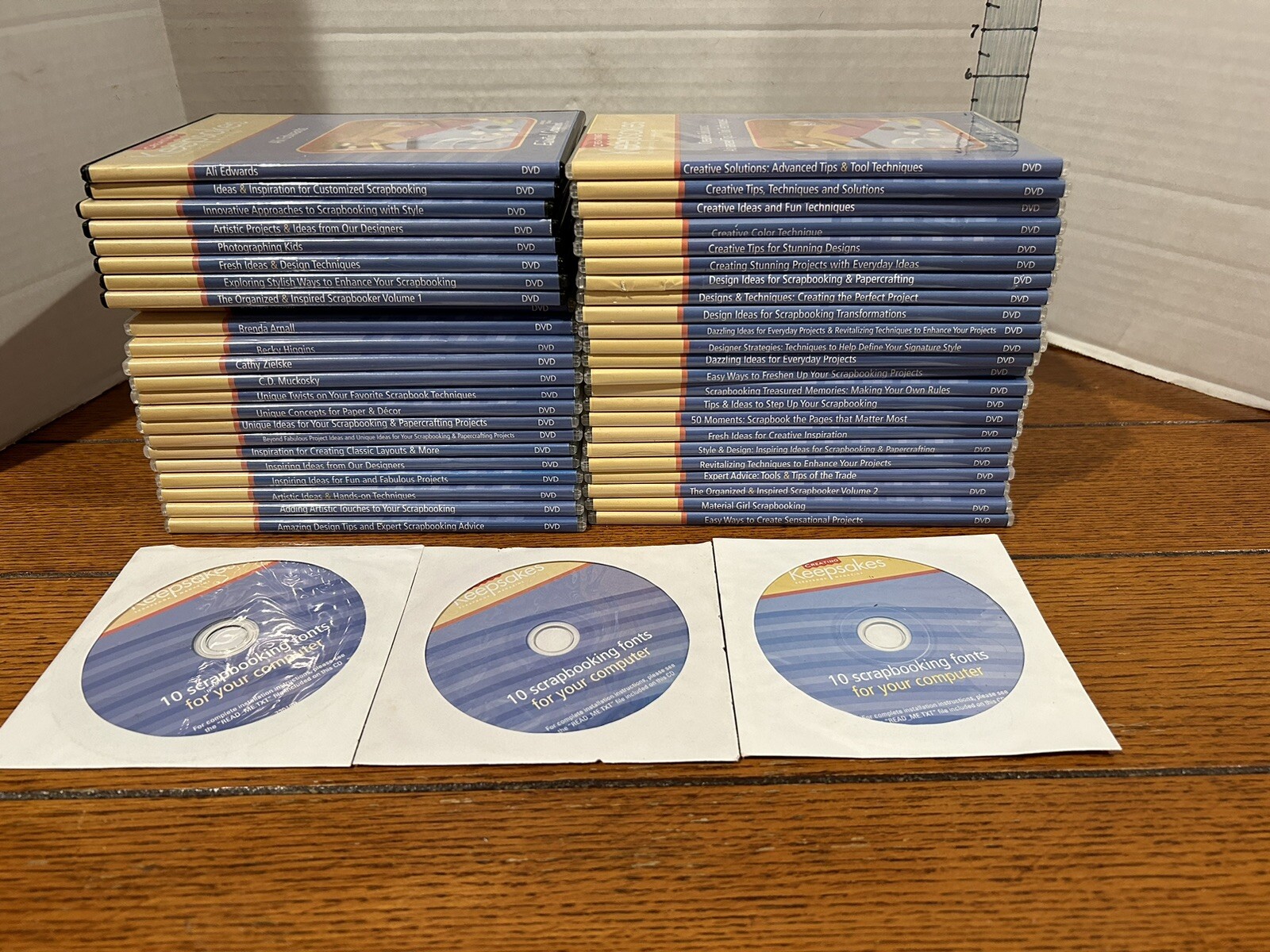 45 Lot  Creating Keepsakes Magazine Scrapbook Instructional Dvds + 3 CD  fonts