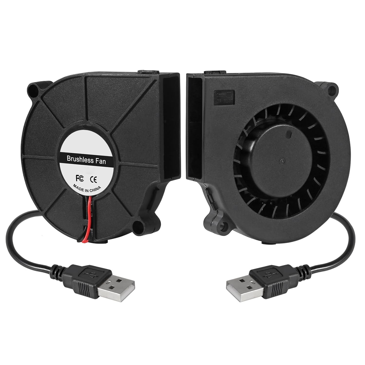 2Pcs 7530 Brushless Cooling Fan, 75Mm X 30Mm DC 5V USB Replacement Blower for DI