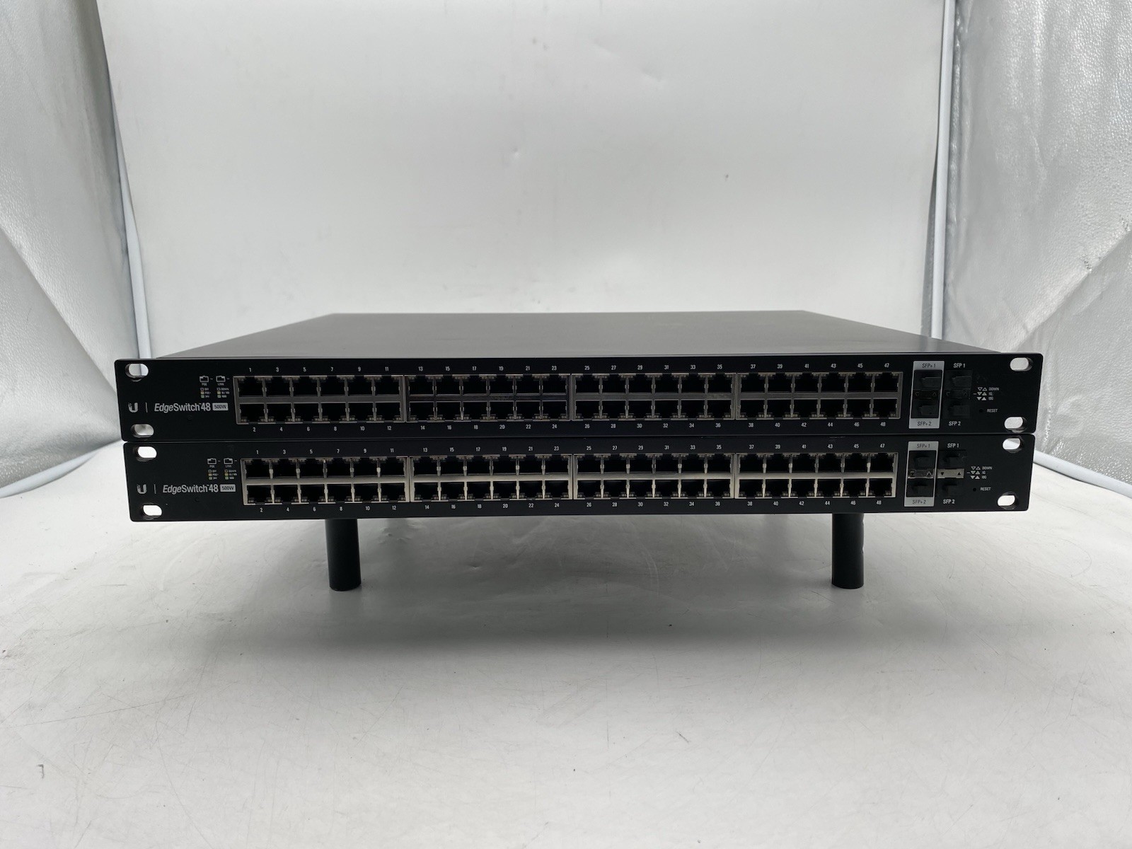 Lot of 2 Ubiquiti Networks ES-48-500W EdgeSwitch 48-Port Managed Gigabit Switch