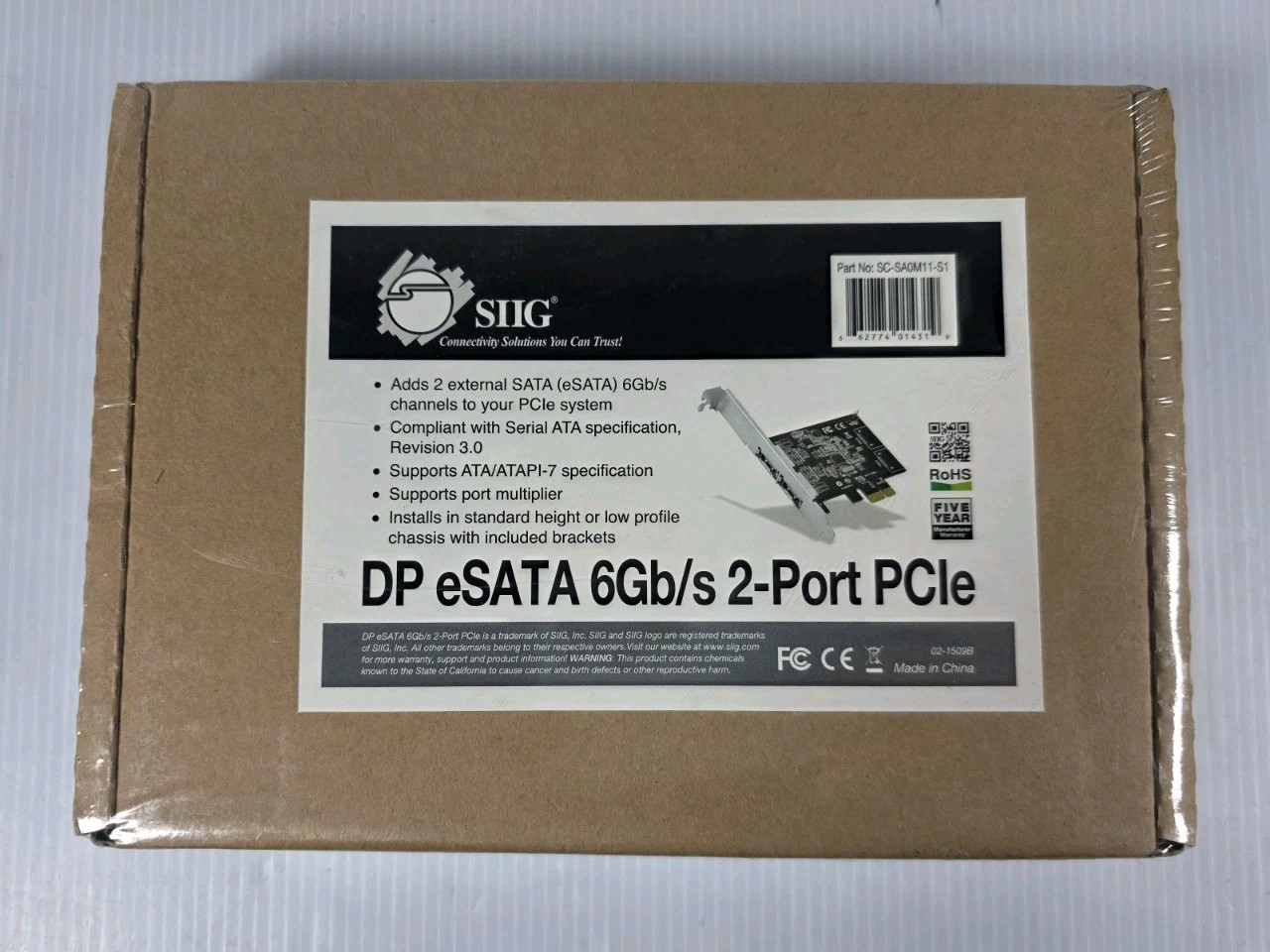DP eSATA 6Gb/s 2-PORT PCIe factory sealed  