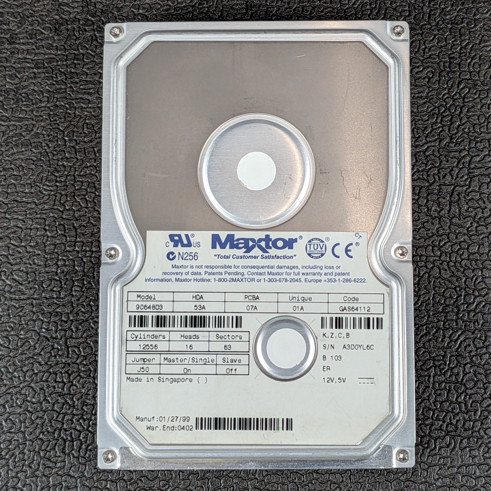 Maxtor DiamondMax 4320 6.4GB 3.5" IDE Hard Drive - 90648D3 - VTG - TESTED