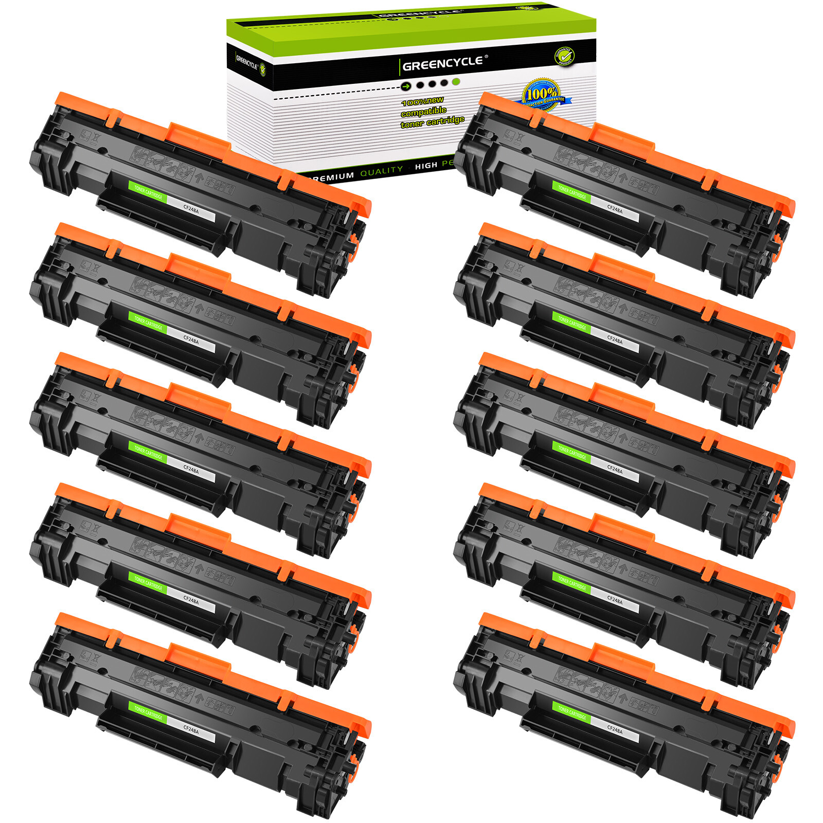 Greencycle 10 PACK Black CF248A 48A Toner for HP LaserJet Pro Printer