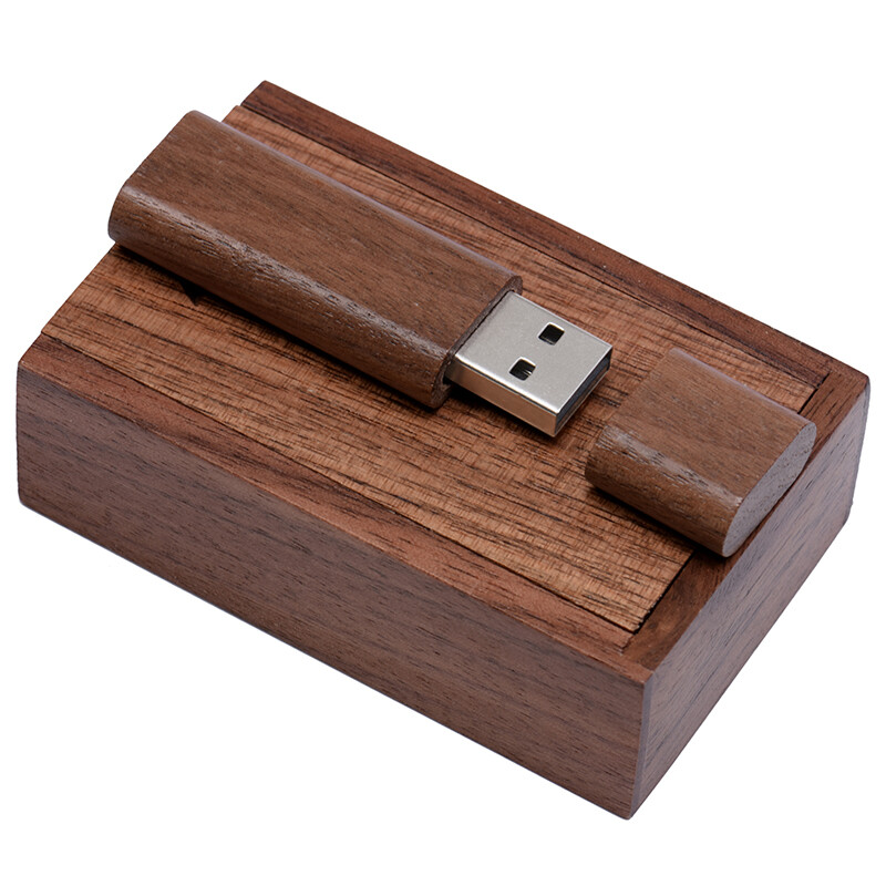 100% real capacity USB 2.0 Flash drive Wooden Photography gift box Free logo 64G