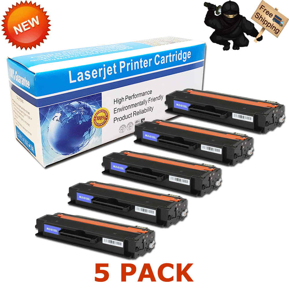 5 Pack MLT-D103L Toner Cartridge For Samsung SCX-4729FD SCX-4729FW ML-2955DW