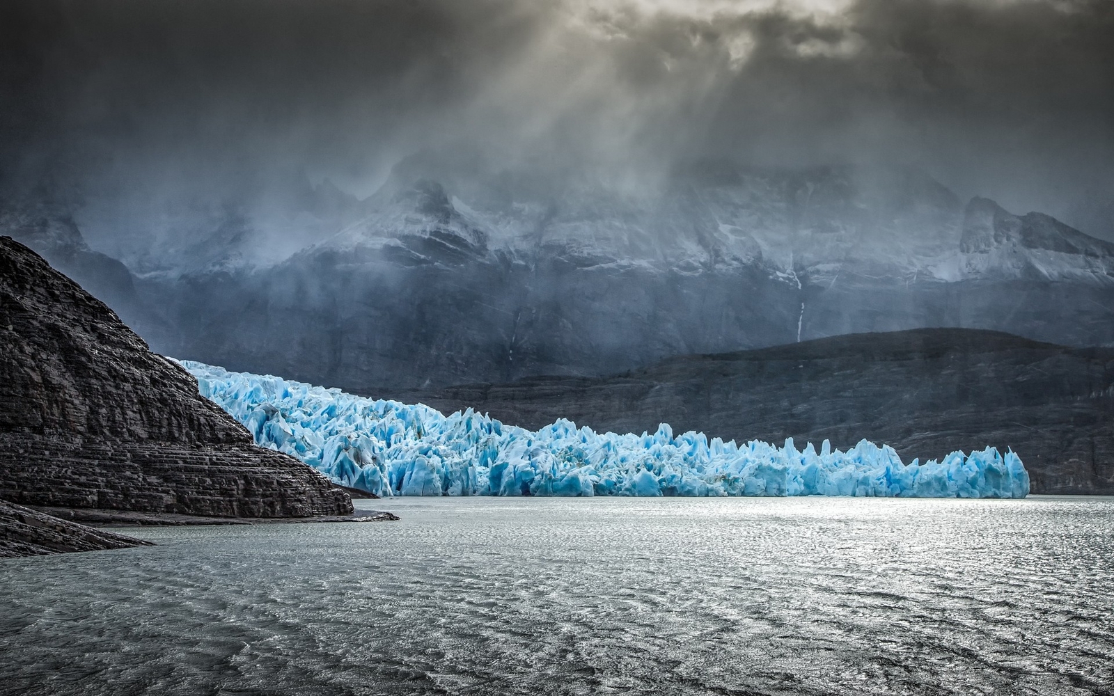 Landscape nature glacier chile patagonia lake rocks Custom Gaming Mat Desk