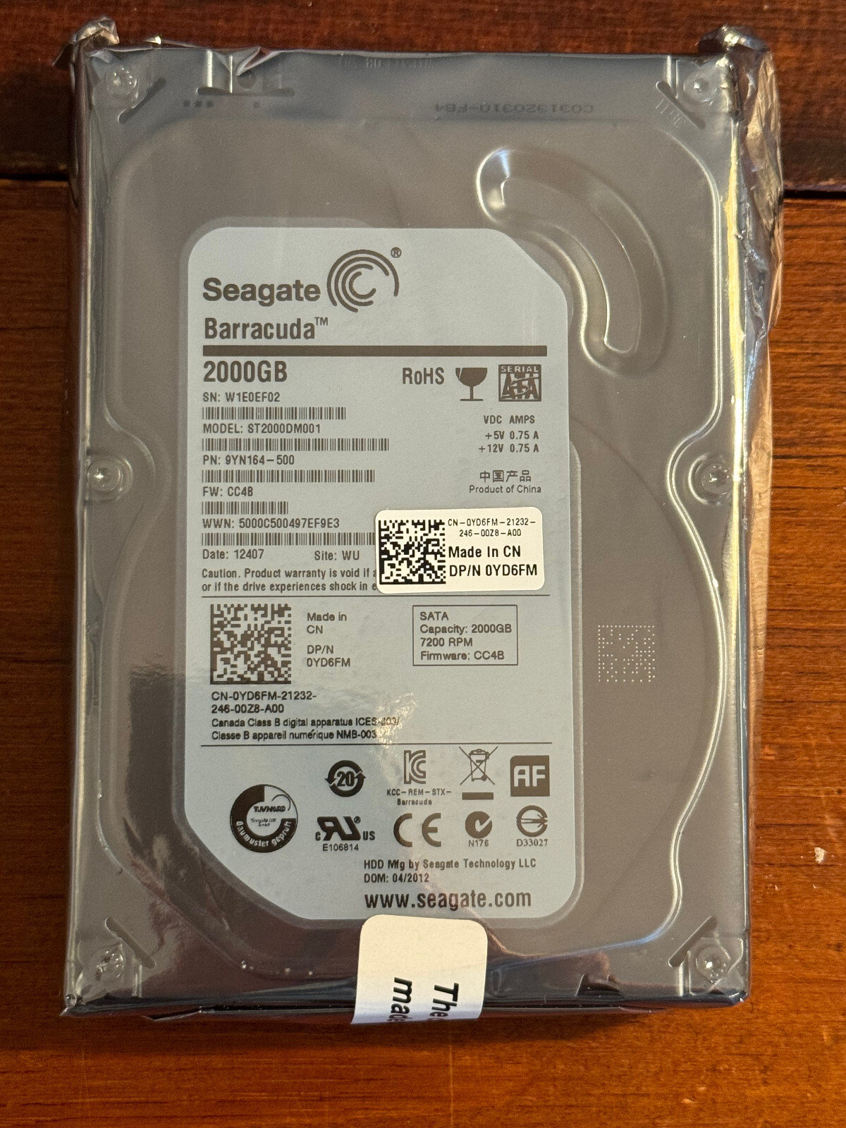 Seagate Barracuda 2 TB Internal 7200 RPM 3.5" SATA Hard Drive-2000 GB-NEW SEALED