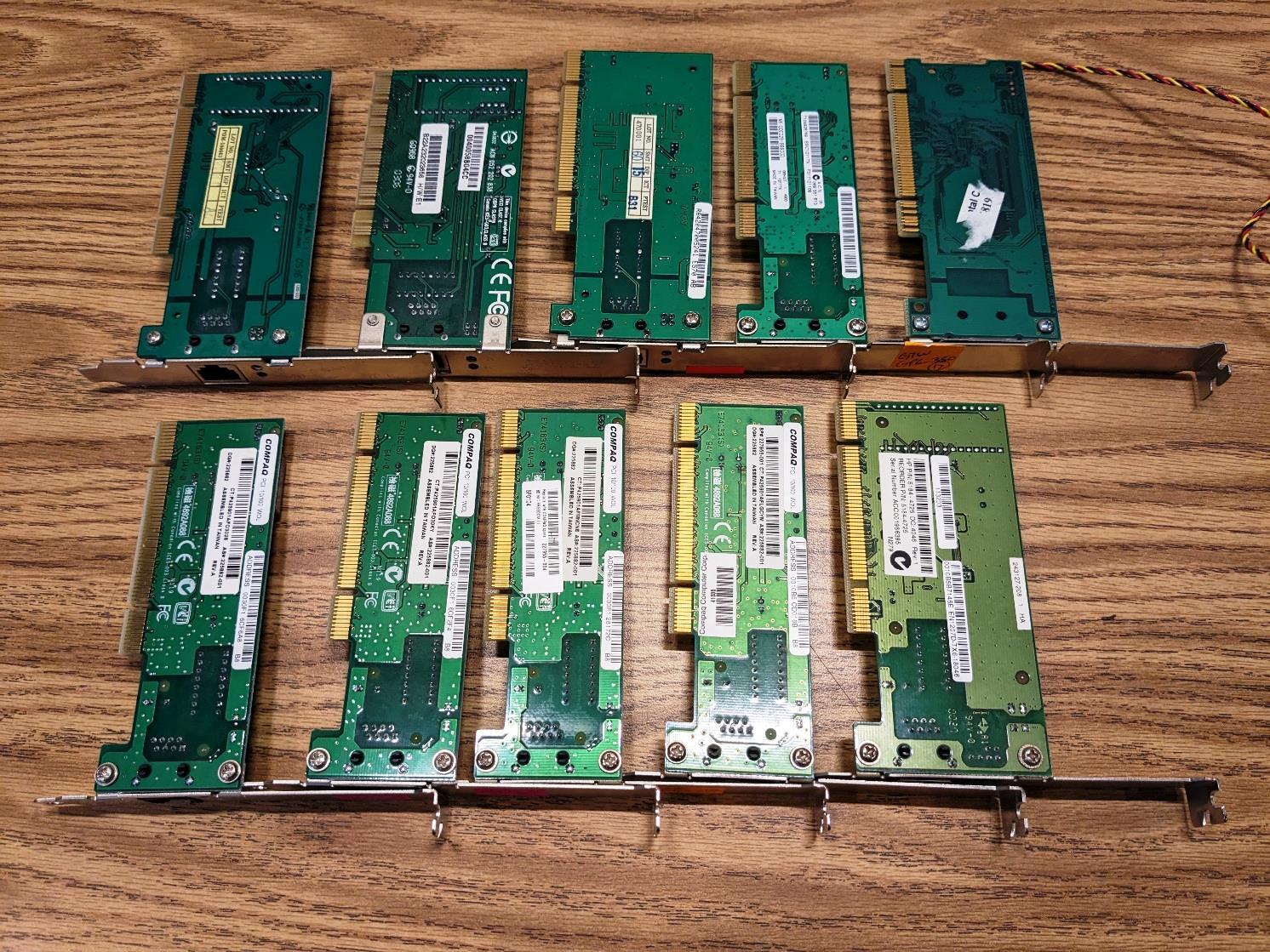 Lot of 10 - Compaq HP Linksys D-Link Network Ethernet Card PCI -  (See the List)
