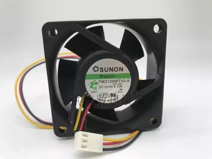 1PCS Genuine SUNON/Jianzhun 6025 PMD1206PTV2-A DC12V 3.2W Three-Wire Cooling Fan