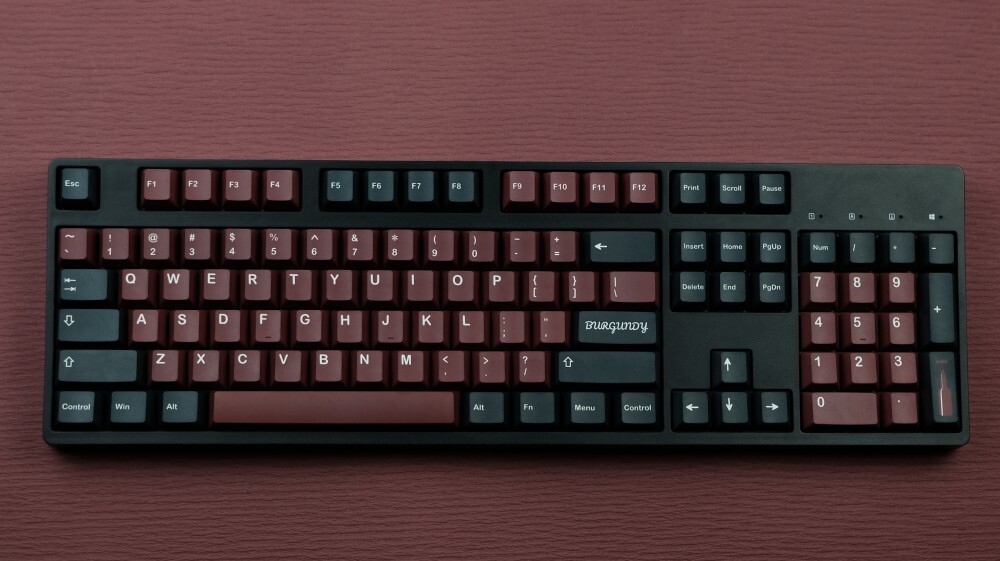 5 Sides Dye Subs Black Red GMK Burgundy PBT Cherry Profile Keycap Set