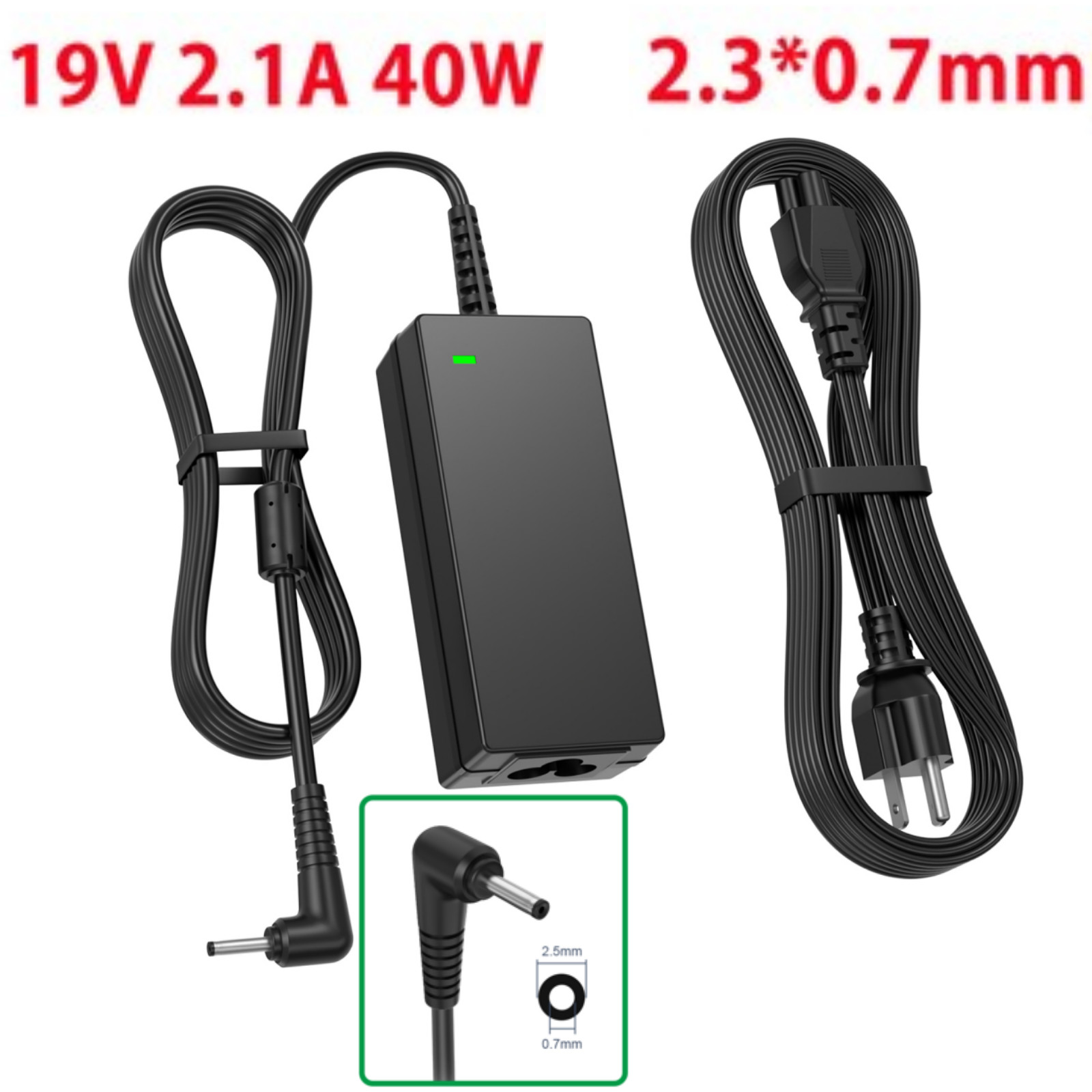19V 2.1A 40W AC Adapter Laptop Charger For Asus Eee PC 1005 Series Power Supply