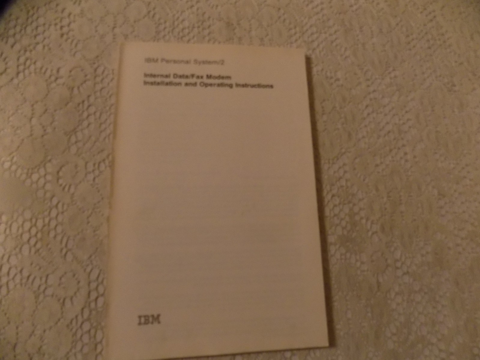 IBM Personal System/2 Internal Data/Fax Modem Installation And Operating Inst