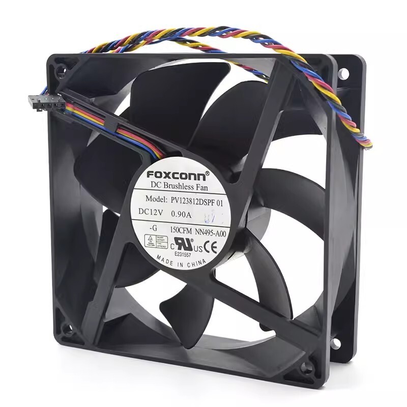 FOXCONN PV123812DSPF 01 12038 DC12V 0.90A 12CM 4-Wire PMW Cooling Fan