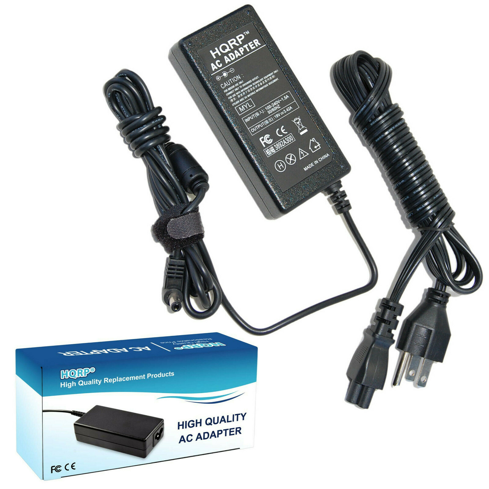 HQRP Adaptador de CA para Intel NUC Kit DC3217BY, DC3217IYE, DC53427HYE Micro PC