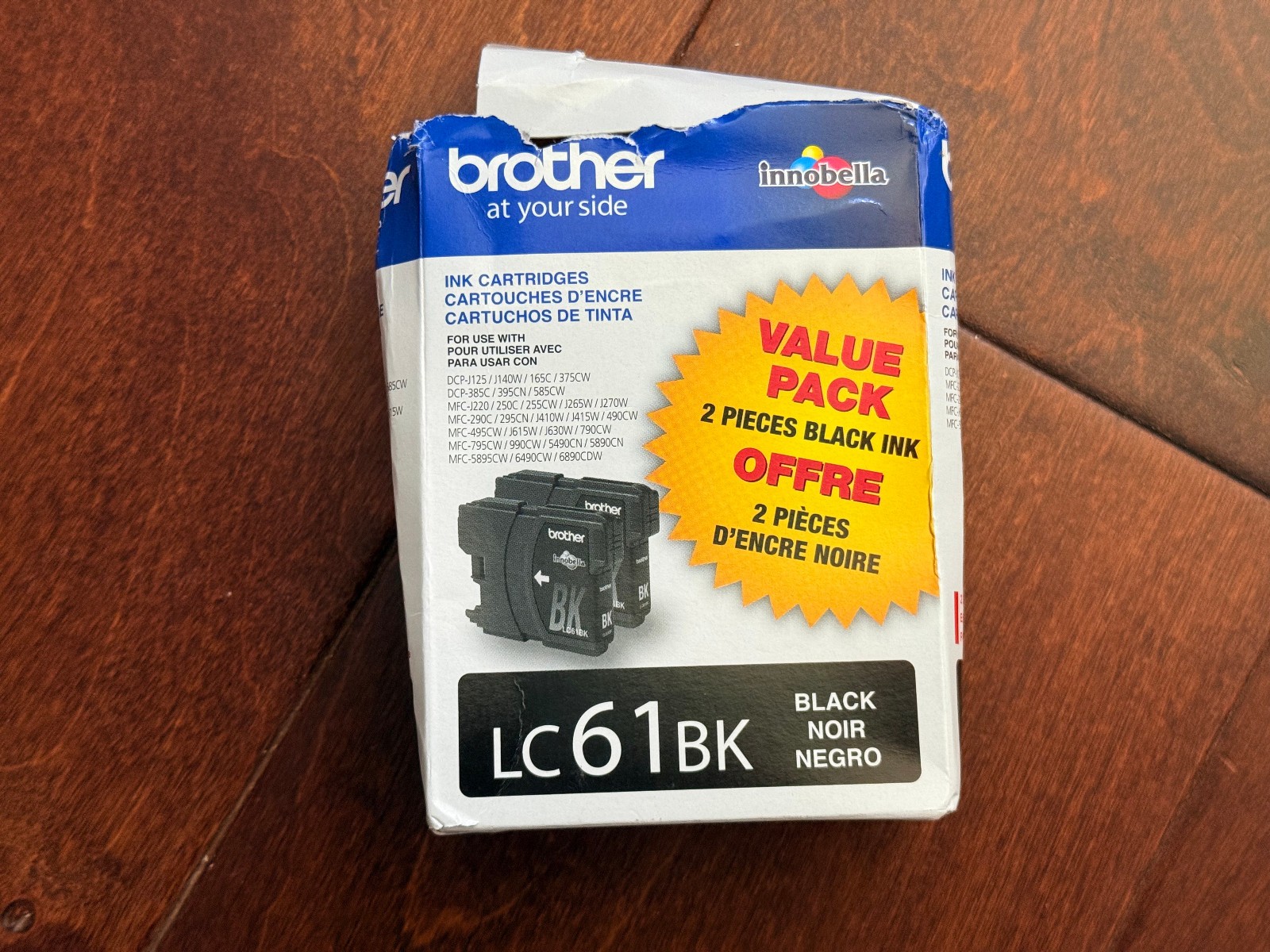 2 Pack Brother LC61BK 61 Genuine Ink Cartridges BLACK, NEW EXP 2028 - Open Box
