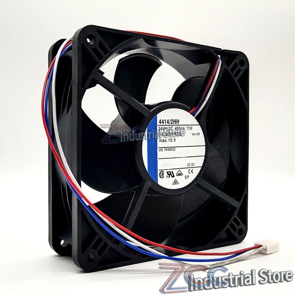 ebm-papst 4414/2HH 12012038mm DC24V 465mA 3-Wire Inverter Cooling Fan Durable