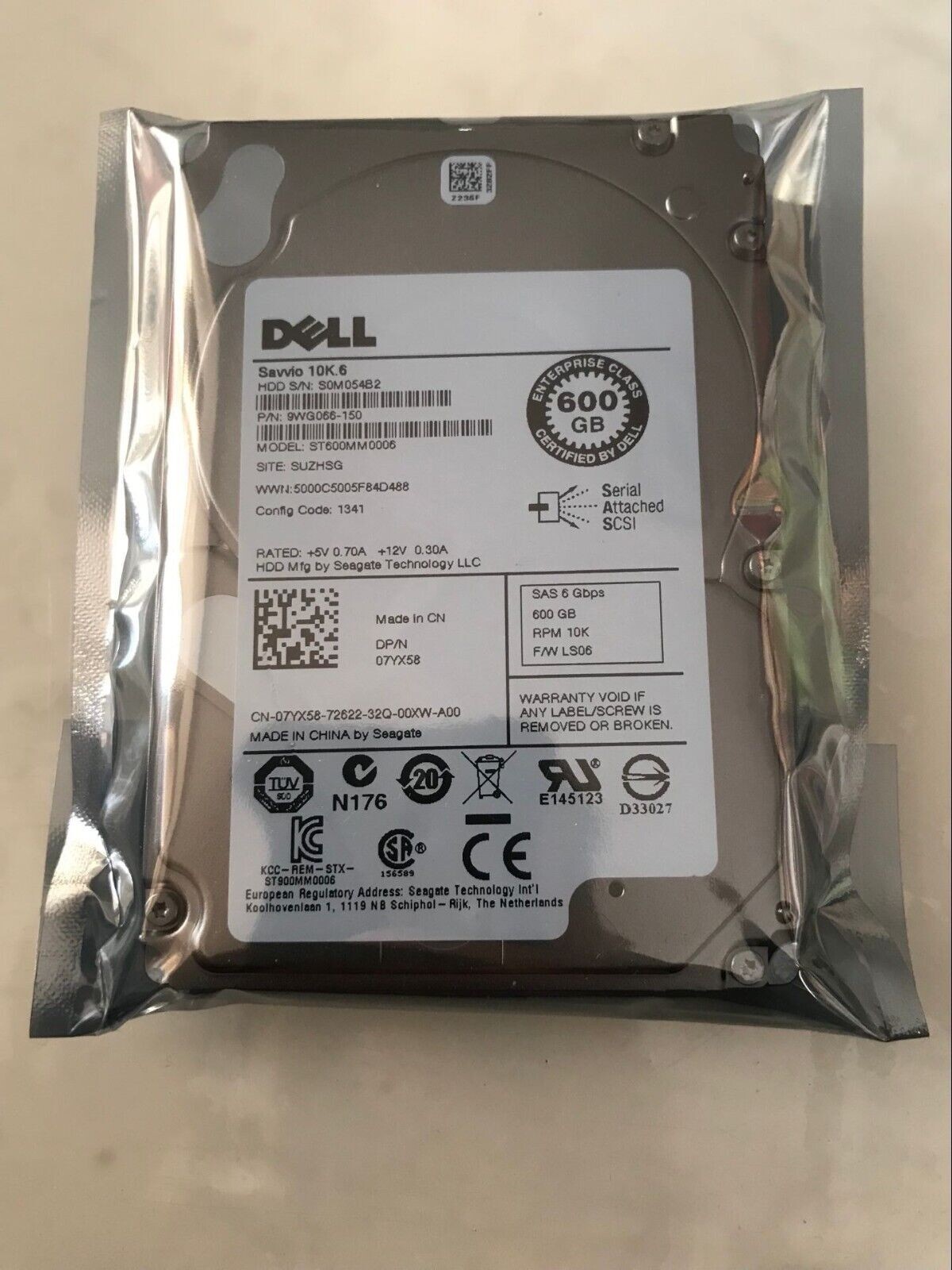 for Dell 600GB SAS 2.5 10K 12G 04WX8Y AL15SEB060NY SAS 1000rpm Hard Drive