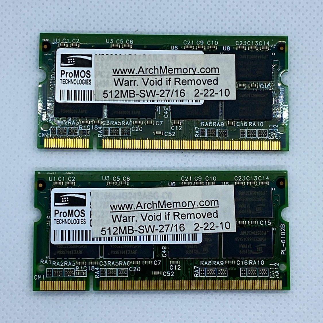 ProMOS ArchMemory 1GB (2x512MB) DDR SDRAM PC-2700 200-Pin SO-DIMM Non-ECC