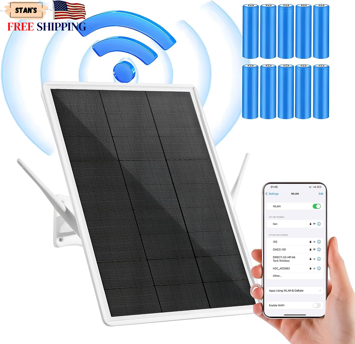 Solar 4G LTE Modem Router 2.4Ghz WiFi Hotspot Access Point VSIM & SIM Card-Sl.