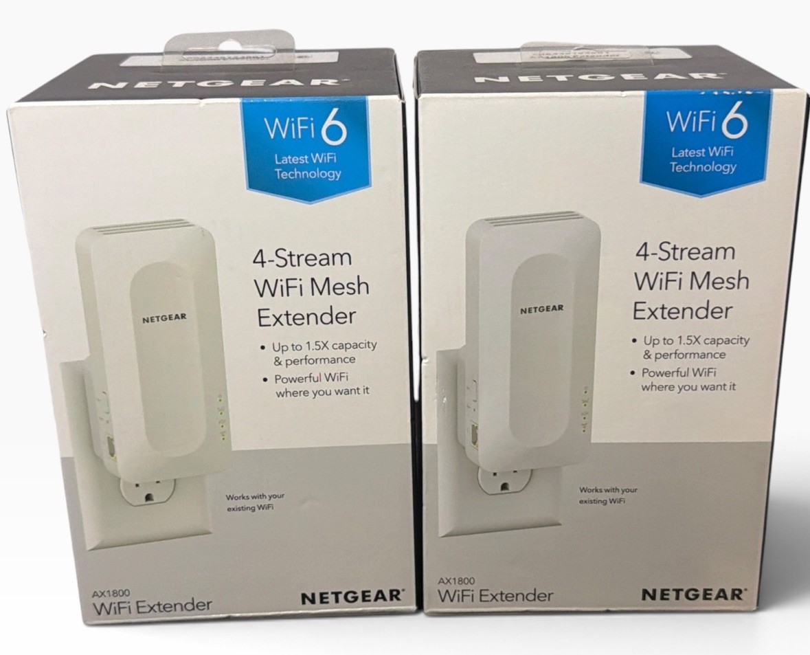 Netgear AX1800 Lot If 2 4-Stream Wifi Mesh Extender NEW Sealed/box