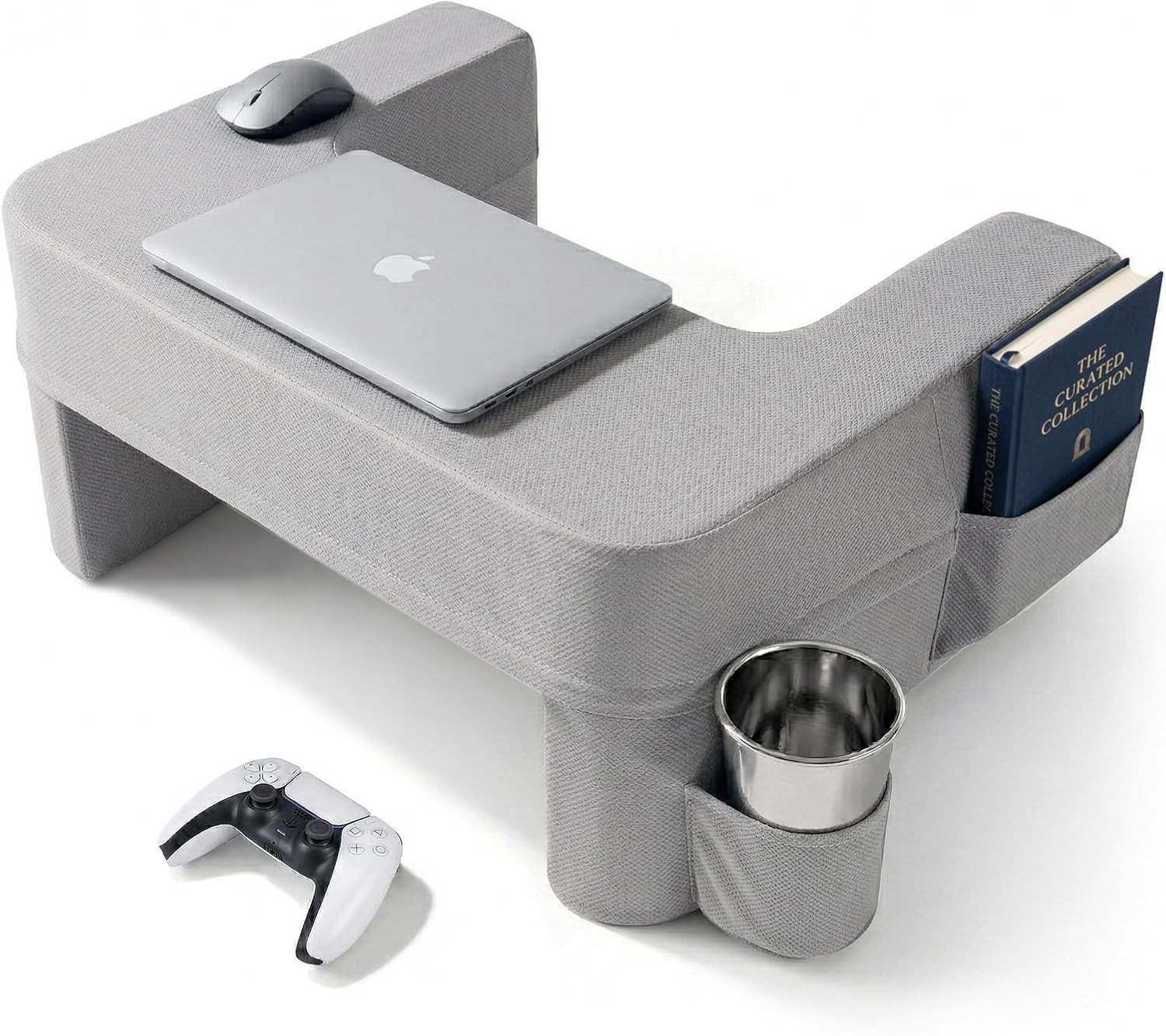 Lap Desk Pillow, Large Ergonomic Couch and Bed Desk for Laptop | Gray