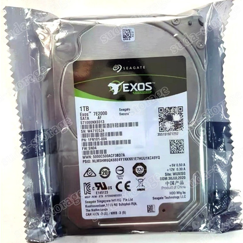1PCS New Seagate EXOS 7E2000 1TB ST1000NX0313 SATA 7200RPM 6Gbps 2.5" HDD Hard