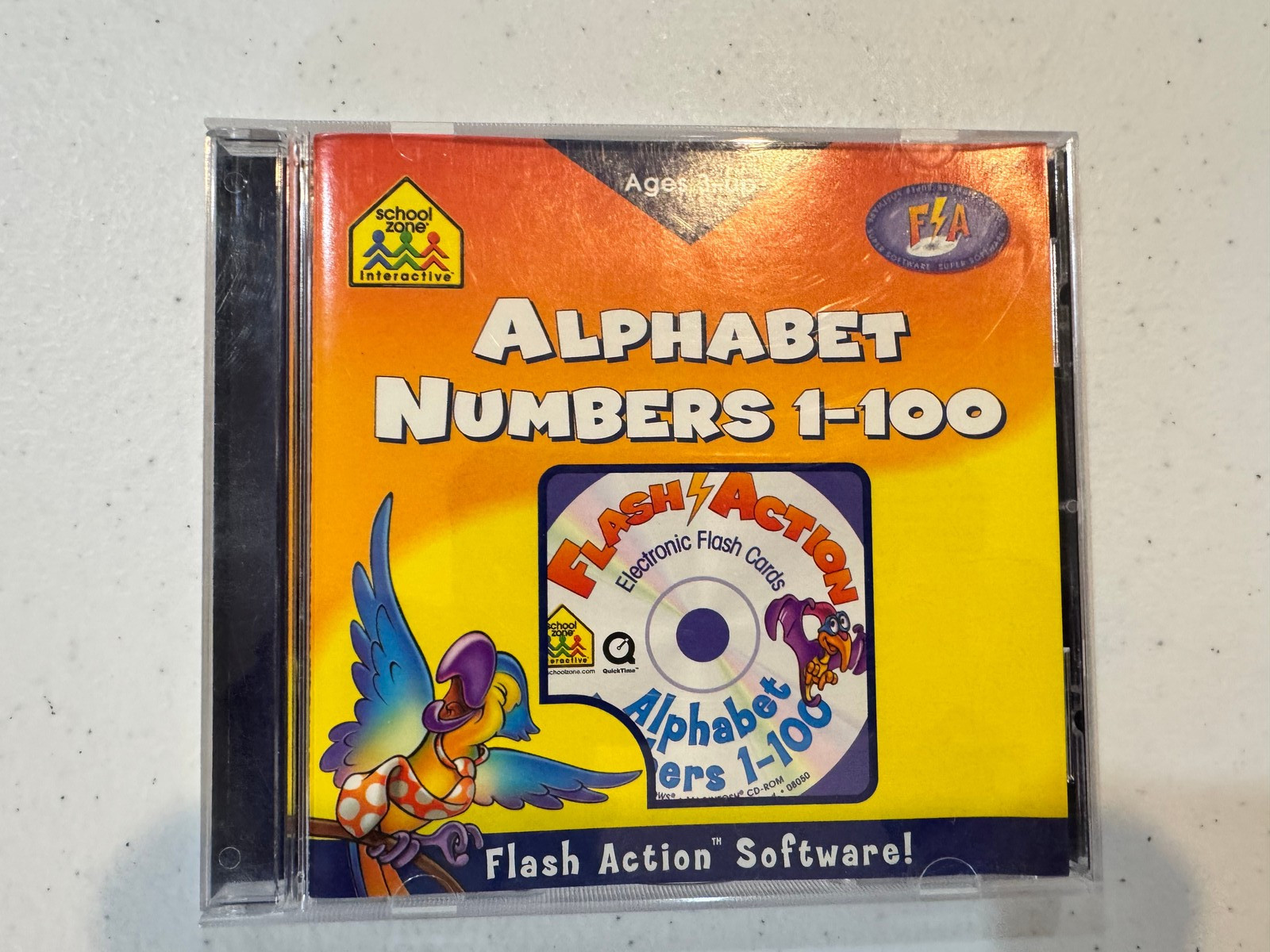 School Zone Alphabet Numbers 1-100 Flash Action Software CD-ROM PC Mac 2003