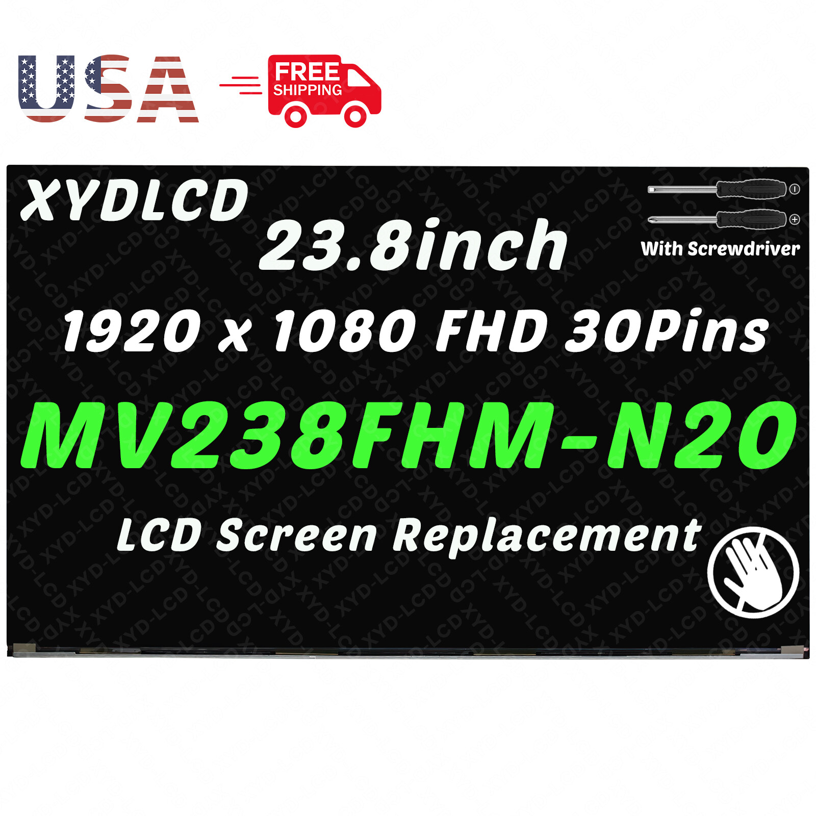 23.8in for HP 24-F0010 24-F0011 AIO LED LCD Non-Touch Display Screen Panel FHD