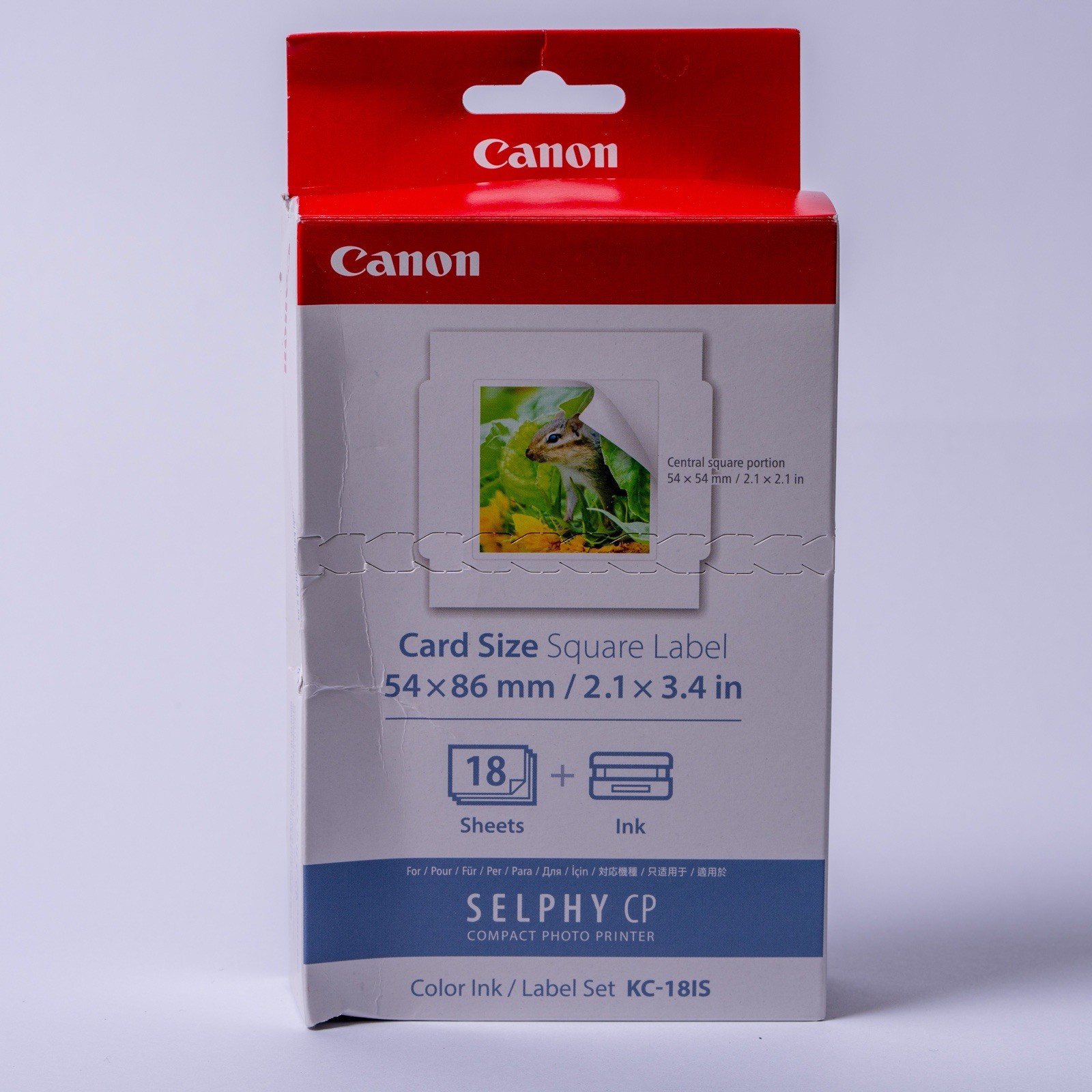 Canon KC-18IS Card Size Square Label Ink Paper Set SELPHY CP900 CP910