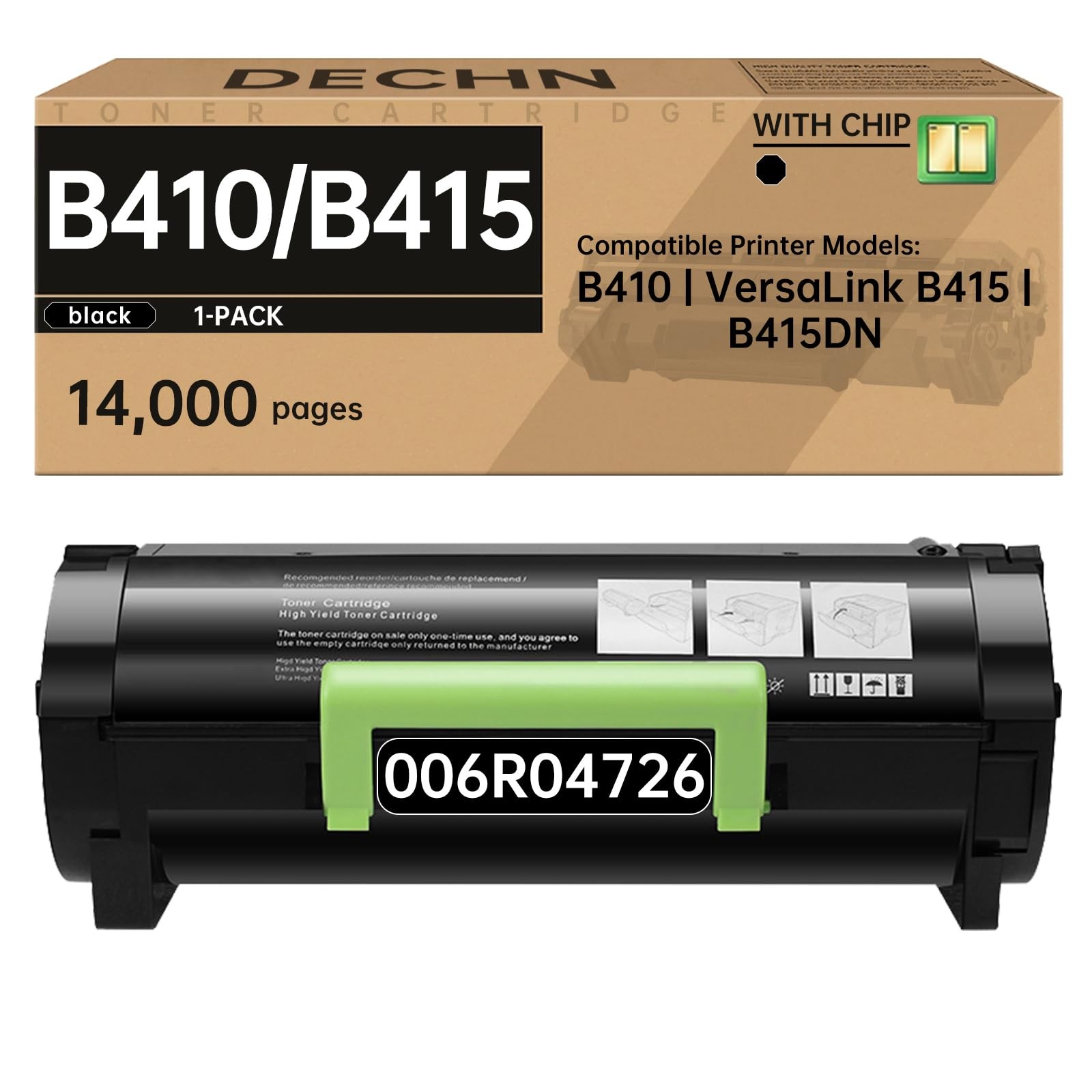 Ultra High Yield Black Toner Cartridge for Xerox B410 B415 Up To 14,000 Pages