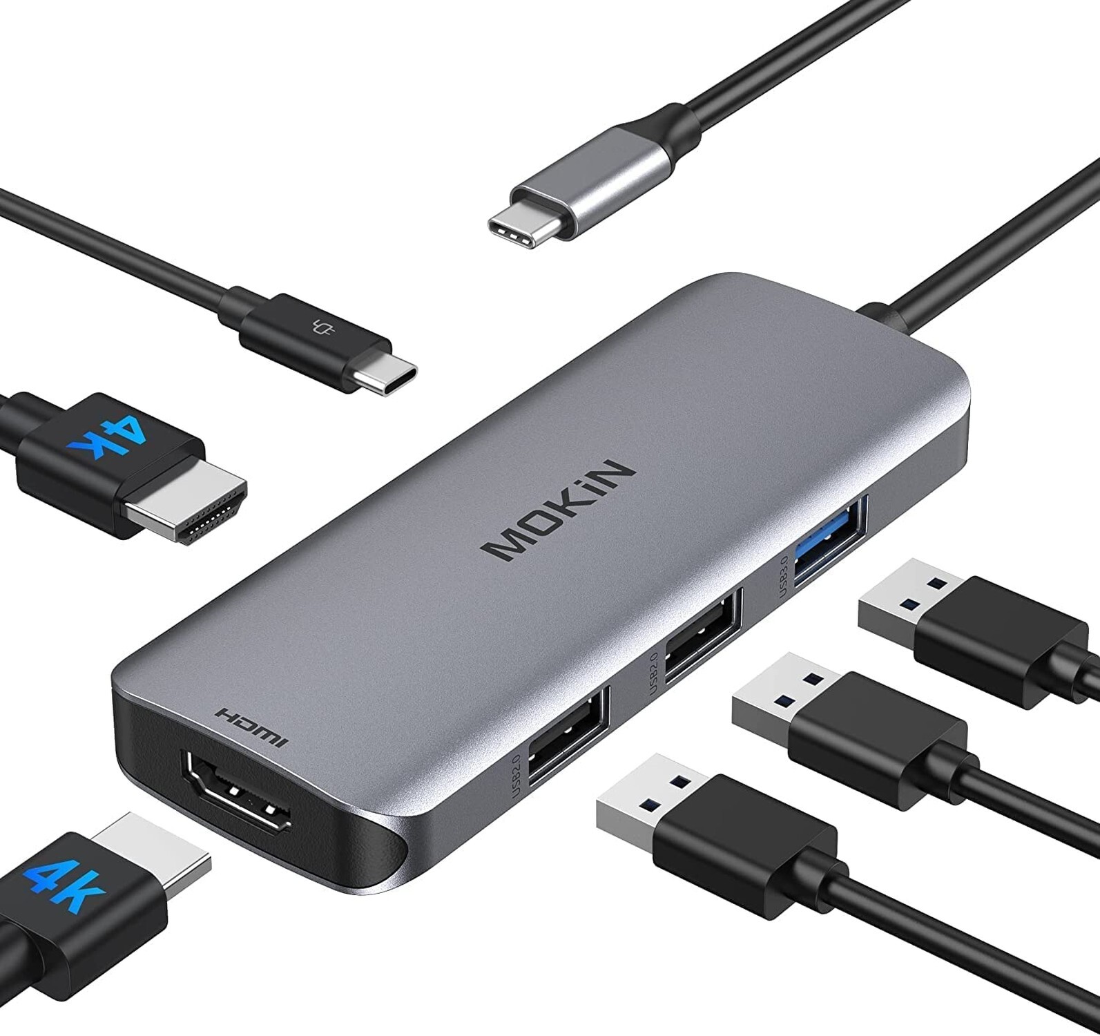 Docking Station USB C to Dual HDMI Adapter, MOKiN USB C Hub Dual HD... Fast Ship