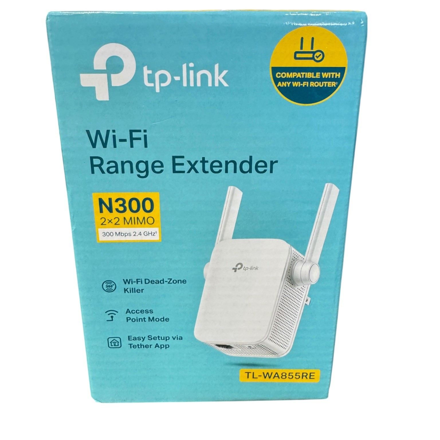 TP-Link N300 Wi-Fi Range Extender TL-WA855RE 2.4GHz Wall-Plug w/ Ethernet Port