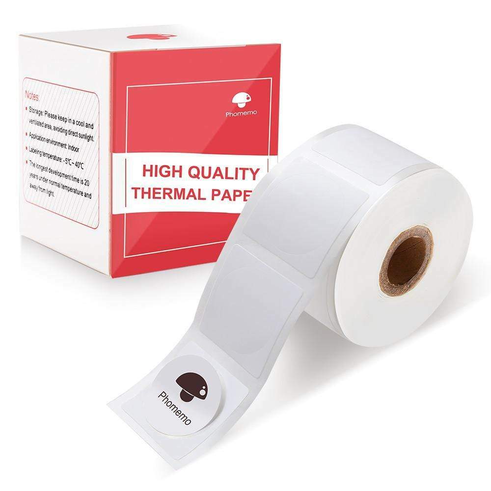 20×20mm Round White Self-Adhesive Thermal Label for Phomemo M110 M200 Printer