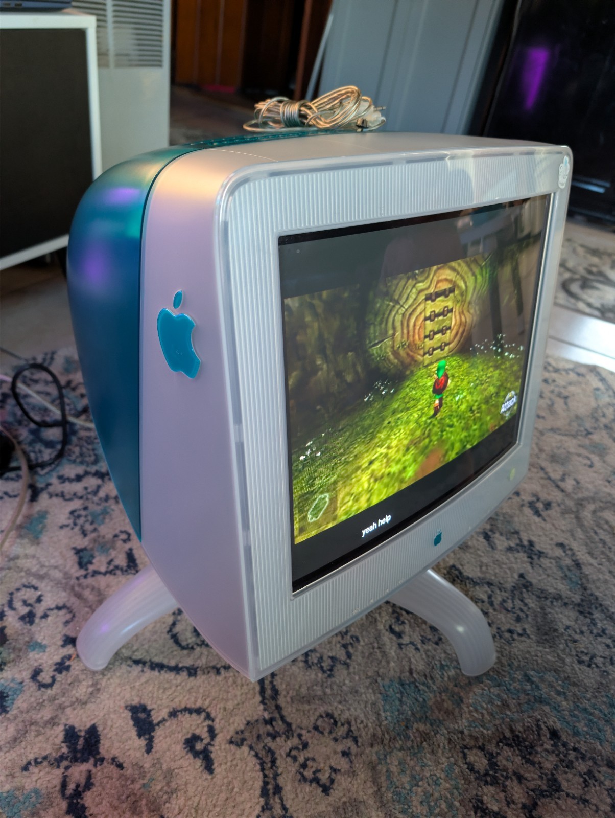 1999 Apple Studio Display 17in M6496 Blueberry  Vintage CRT Monitor TESTED READ