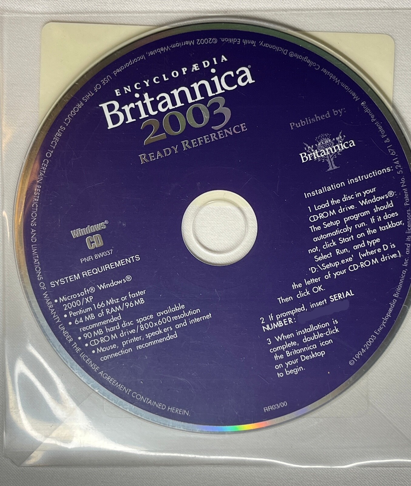 Vintage Encyclopedia Britannica 2003 ready reference cd rom