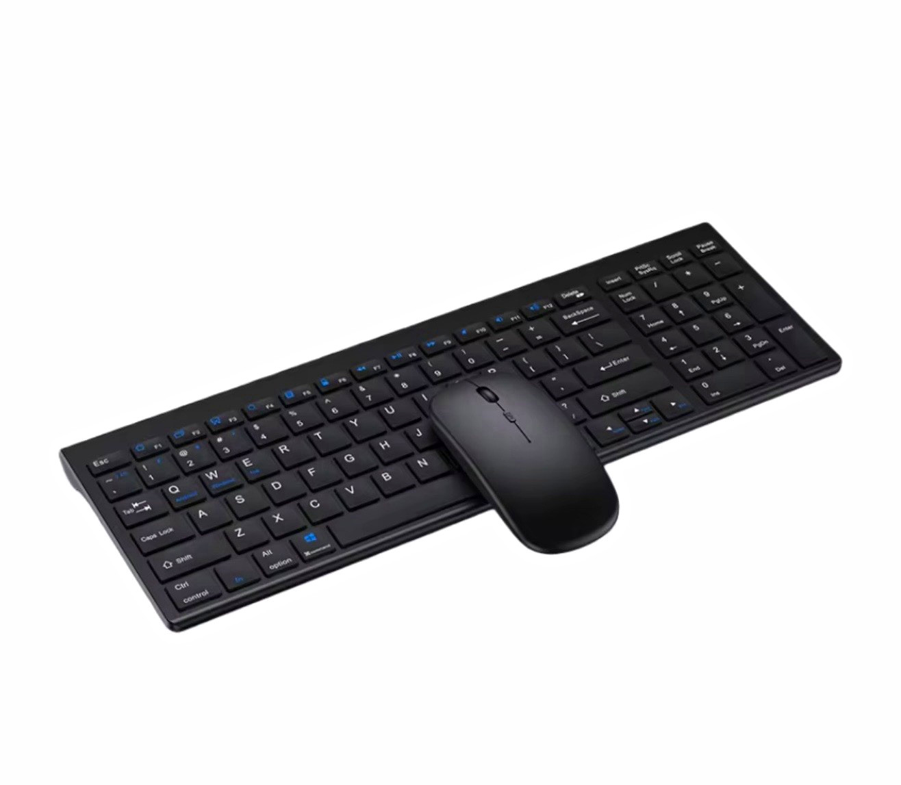 Wireless Keyboard & Mouse Bundle Bluetooth/USB Rechargeable Auto Sleep Black
