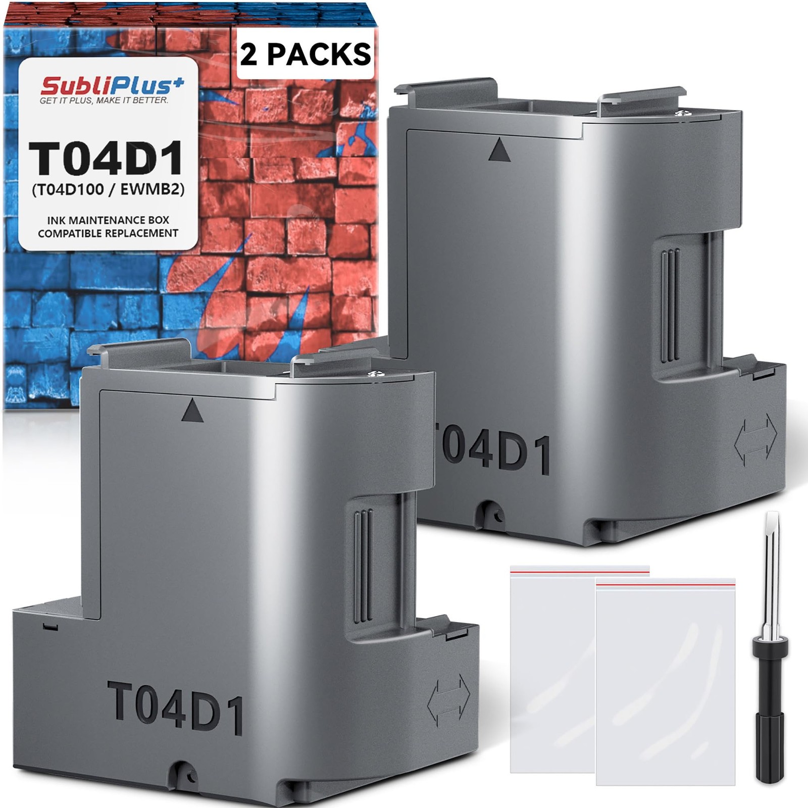2 PCS T04D1/T04D100 Ink Maintenance Box Replacement Fits ET3750 ET15000