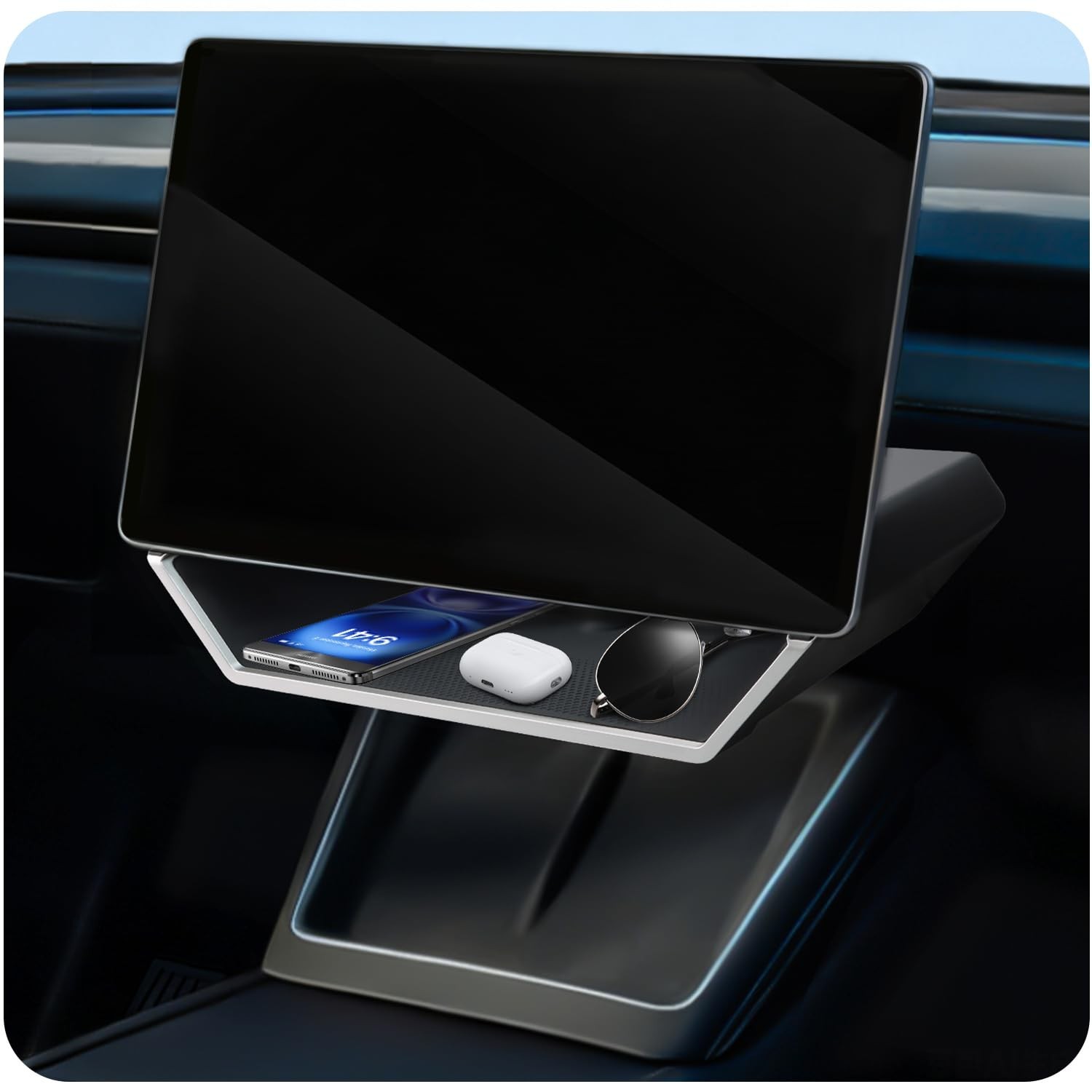 (Upgraded for Tesla Model Y Juniper Under Screen Storage Organizer 2025-2026 ...