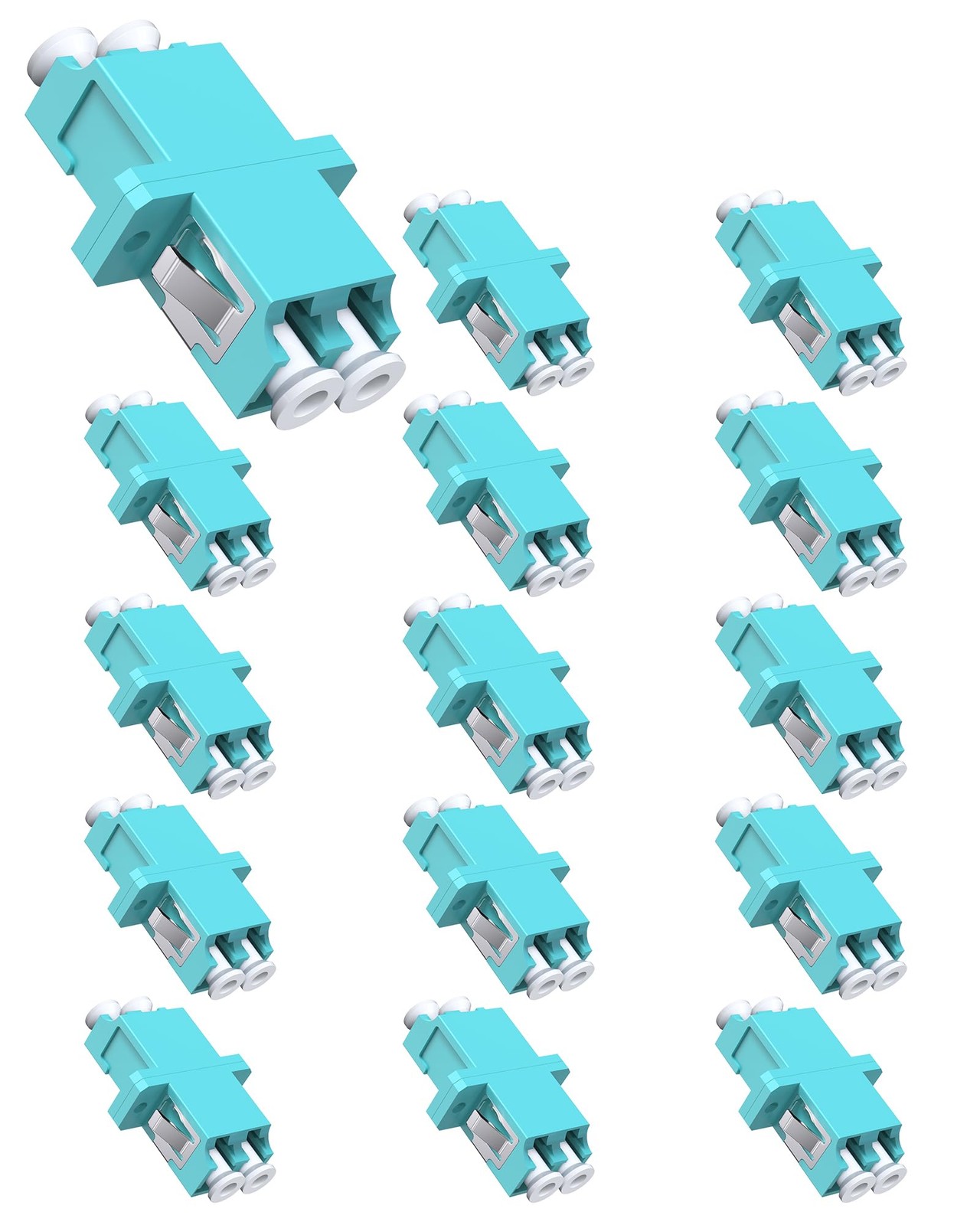 15 Pack LC to LC Fiber Optic Coupler, UPC Duplex Multimode Adapter for Fiber ...