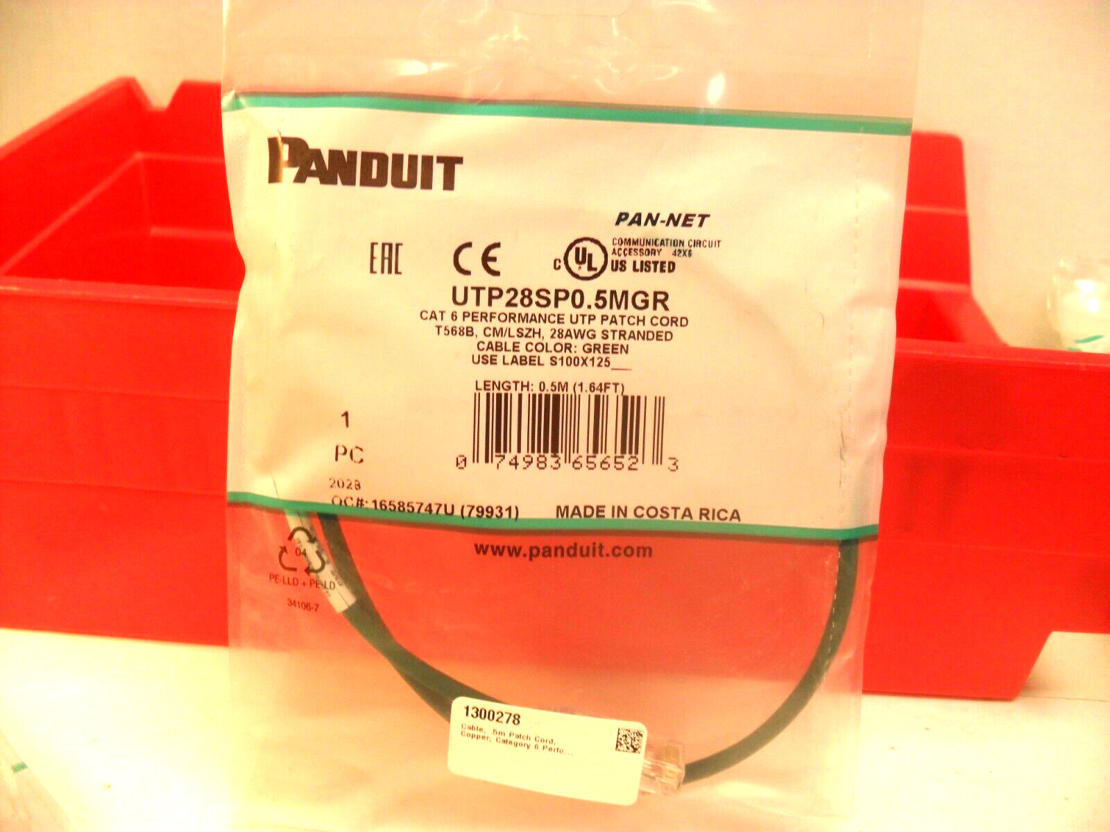 qty 10 -  Panduit UTP28SP0.5MGR Ethernet Cables / Networking Cables