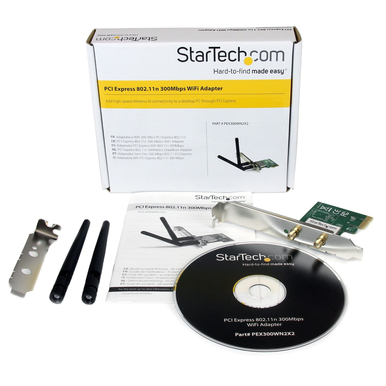 StarTech PEX300WN2X2 PCI Express Wireless N Adapter - 300 Mbps PCIe 802.11 b/g/n